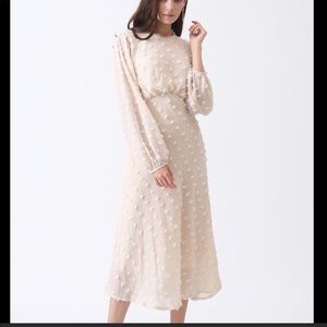 Chicwish COTTON CANDY SHEER MAXI DRESS IN CREAM